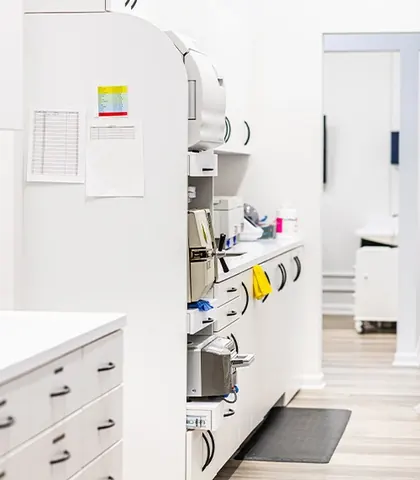 The instrument and sterilization area.